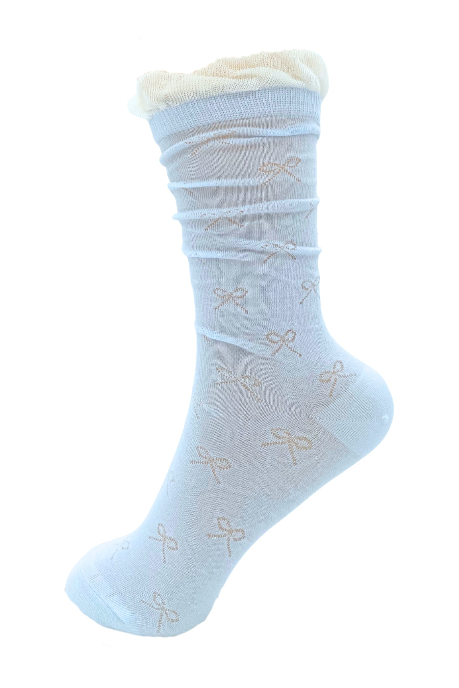 Ruffle Bow Crew Socks