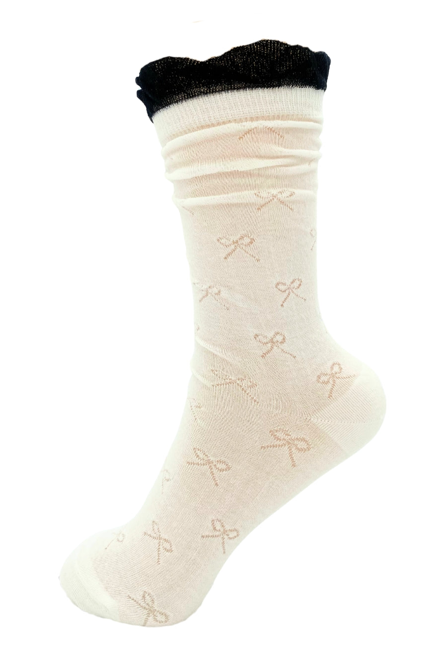 Ruffle Bow Crew Socks