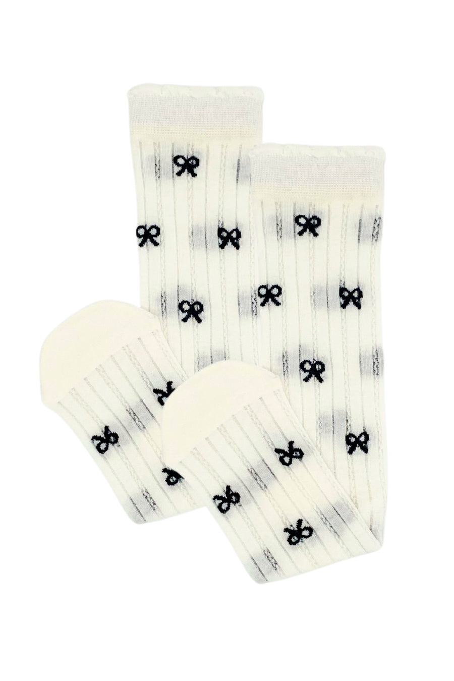 Striped Bow Crew Socks