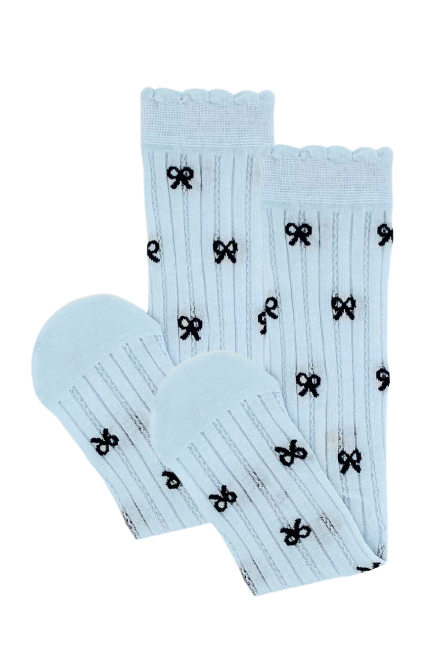Striped Bow Crew Socks