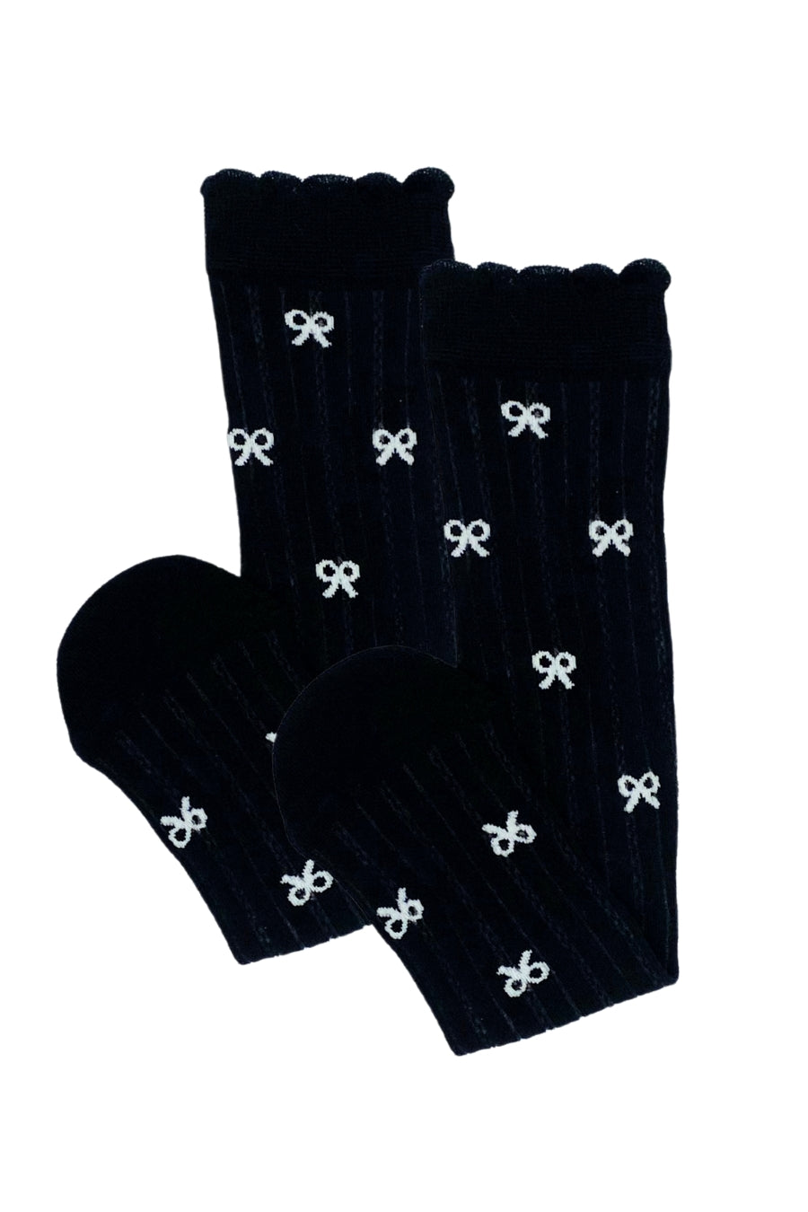 Striped Bow Crew Socks