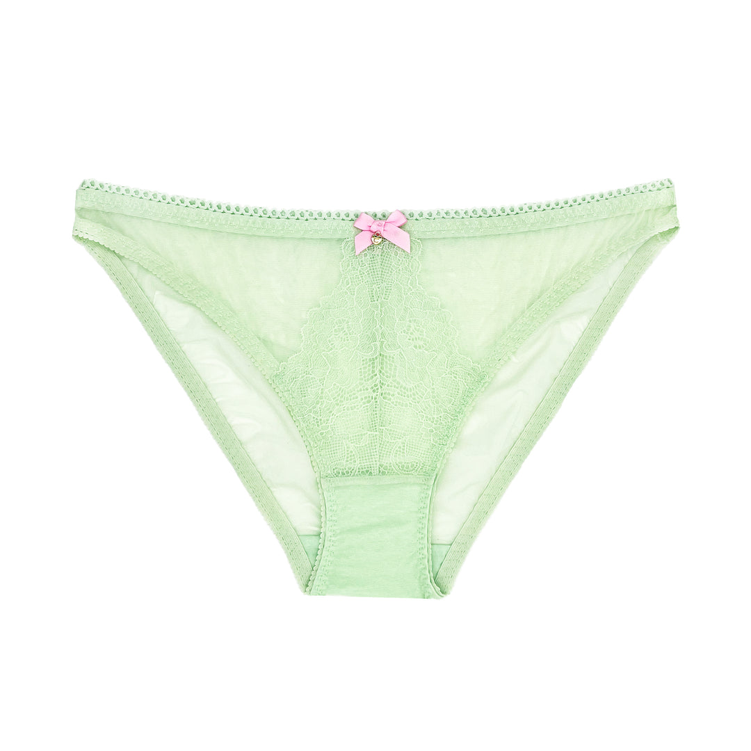 Chouchou Intimates Daphne Lace Bikini Brief - Tea Green